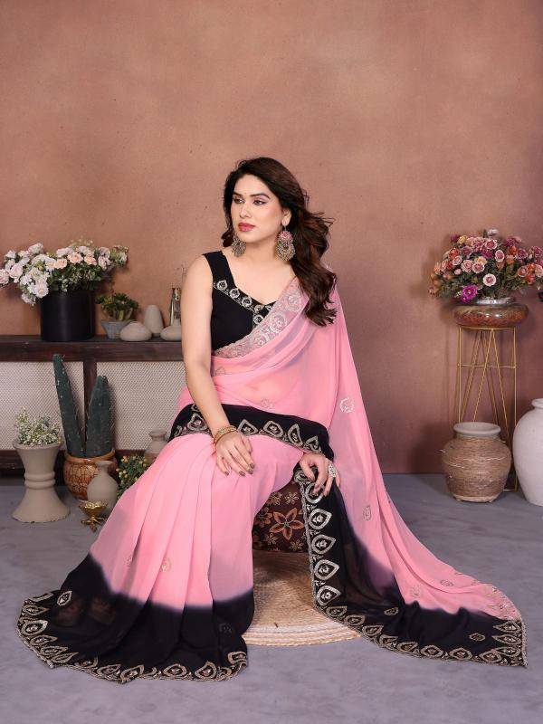 GC embroidery Wholesale sarees in Surat